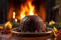 Flaming Christmas Pudding and Holiday Spirit