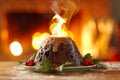 Flaming Christmas Pudding and Holiday Spirit