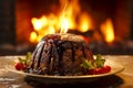 Flaming Christmas Pudding and Holiday Spirit