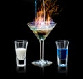 Flaming cocktail Royalty Free Stock Photo