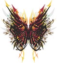Flaming colored butterfly wings with arrow elements Royalty Free Stock Photo