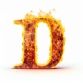 Flaming D: Detailed Attention, High Definition Alphabet Sculpted In Explosive Pigmentation