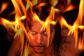 Flaming demon Royalty Free Stock Photo