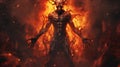 Flaming Demon Monster: A Twisted Branches Mixed Media Marvel Royalty Free Stock Photo