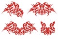 Flaming dragon head symbols Royalty Free Stock Photo