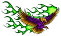 Flaming Eagle - vehicle graphic. Ready for vinyl cutting. . Royalty Free Stock Photo