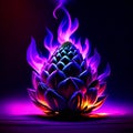 Flaming Easter egg on a dark background. 3d rendering generative AI