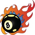 Flaming Eightball vector illustration