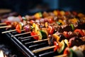 Flaming Feast: Meat Kebabs on Barbecue. Generative Ai Royalty Free Stock Photo