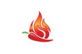 Flaming Fire Chili Pepper Logo