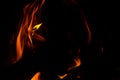 Fire flare texture with black background