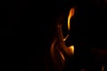 Fire flare texture with black background