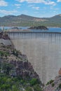 Flaming Gorge Dam Reservoir spills into the Green River, Utah Royalty Free Stock Photo