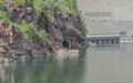 Flaming Gorge Dam Reservoir spills into the Green River, Utah Royalty Free Stock Photo