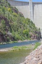 Flaming Gorge Dam Reservoir spills into the Green River, Utah Royalty Free Stock Photo