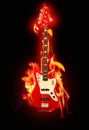 Flaming guitar Royalty Free Stock Photo