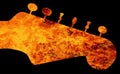 Flaming Guitar Headstock Royalty Free Stock Photo