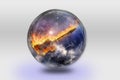 Flaming Guitar inside crystal sphere Royalty Free Stock Photo