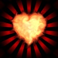 Flaming heart Royalty Free Stock Photo