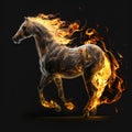 Flaming Horse Running. Generative AI