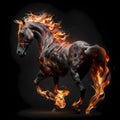 Flaming Horse Running. Generative AI