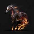 Flaming Horse Running. Generative AI