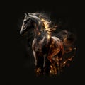 Flaming Horse Running. Generative AI