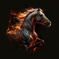 Flaming Horse Running. Generative AI