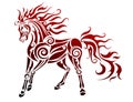 Flaming horse vector illustration Royalty Free Stock Photo