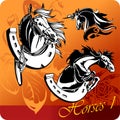 Flaming Horses. Royalty Free Stock Photo