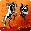 Flaming Horses. Royalty Free Stock Photo