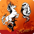 Flaming Horses. Royalty Free Stock Photo