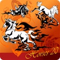 Flaming Horses. Royalty Free Stock Photo