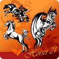 Flaming Horses. Royalty Free Stock Photo