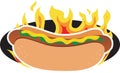 Flaming Hot Dog Royalty Free Stock Photo