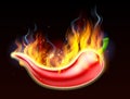 Flaming Hot Red Chilli Pepper Royalty Free Stock Photo
