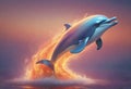 Flaming Dolphin Illustration
