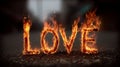 Flaming Love Text Royalty Free Stock Photo