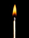 Flaming matches closeup isolated on a black Royalty Free Stock Photo