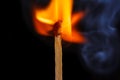 flaming matchstick Royalty Free Stock Photo