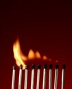 Flaming Matchstick Royalty Free Stock Photo