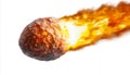 Flaming Meteoroid Against White Royalty Free Stock Photo