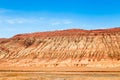 Flaming mountains, Turpan, Xinjiang, China: these intense red mountains appear in the Chinese epic Ã¢â¬ÅJourney to the westÃ¢â¬Â. Royalty Free Stock Photo