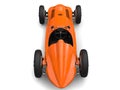 Flaming orange vintage race sports car - top down view