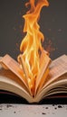 Flaming page explosion with vivid destruction Royalty Free Stock Photo