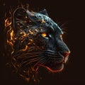 Flaming Panther. Generative AI