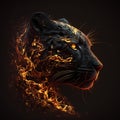 Flaming Panther. Generative AI