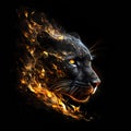 Flaming Panther. Generative AI