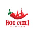 flaming red hot chili vector logo design concept idea