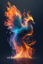 a flaming rooster on a dark background Royalty Free Stock Photo